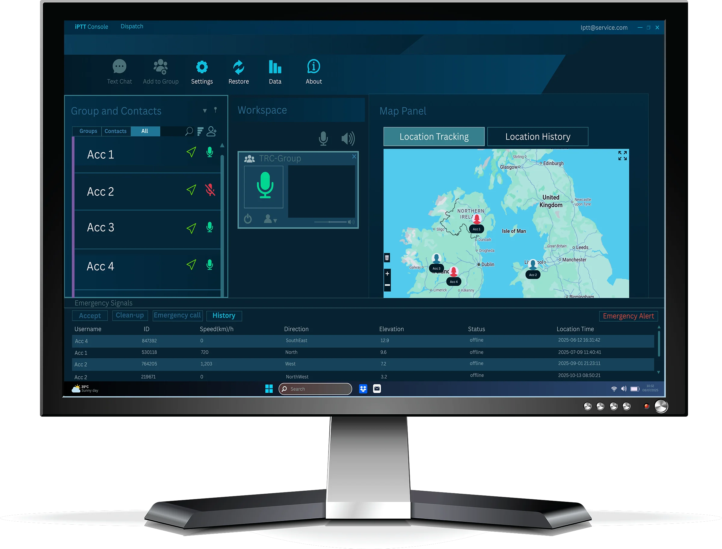 PC Dispatcher on external monitor