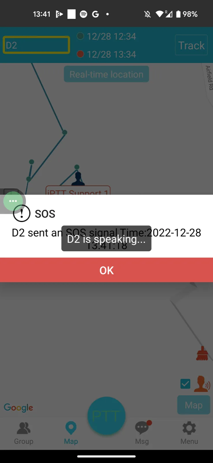 Android iPTT PTT Radio App Alarm