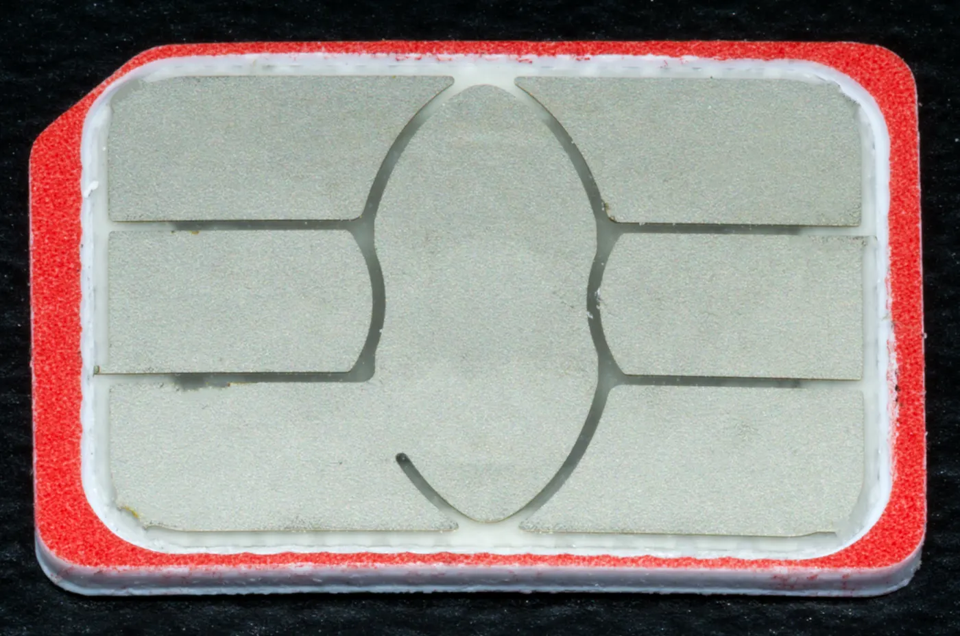 Close-up of a nano SIM card, the 12.3mm x 8.8mm 4FF format